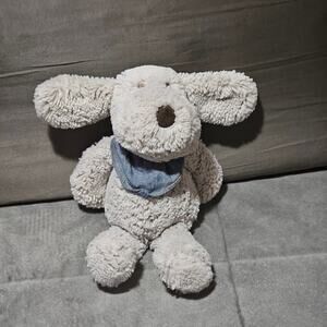 Next UK England Plush Gray Puppy Dog Bandana Blue 2014 Lovey Friend 10" Terrier